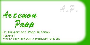 artemon papp business card